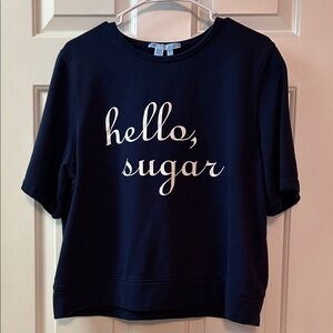 Draper James Navy Blue Tee with Light Blue Accents